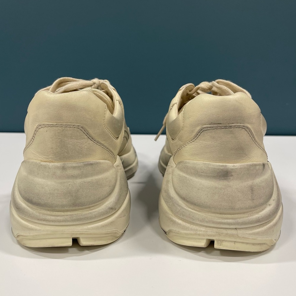 Gucci Ryton Vintage-Look Off-White Black Red Sneakers w Lips Logo SZ 38.5 /W 8.5 - Picture 9 of 16